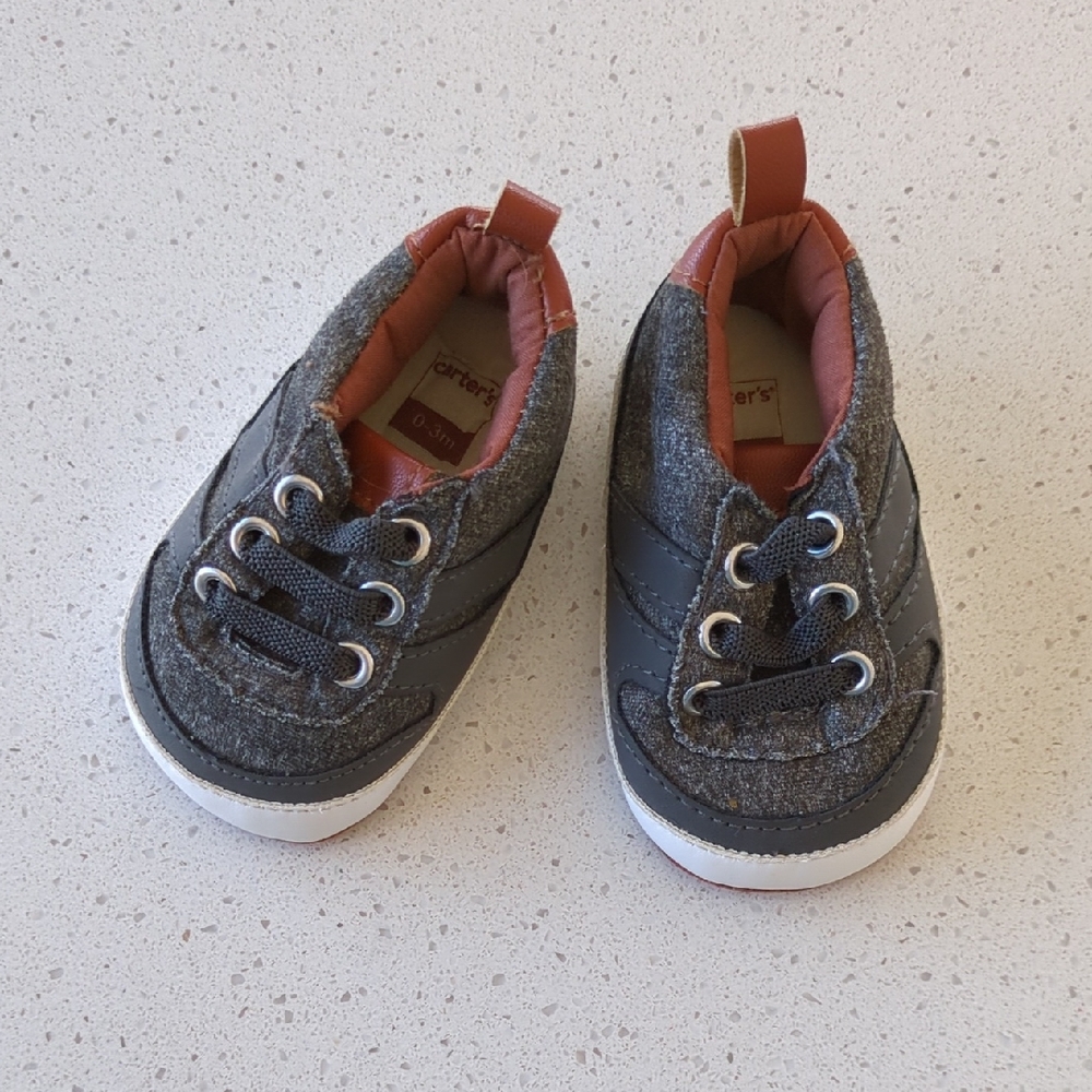 Carter's Camel Brown and Gray Babys Sneakers / Shoes 0-3 Months